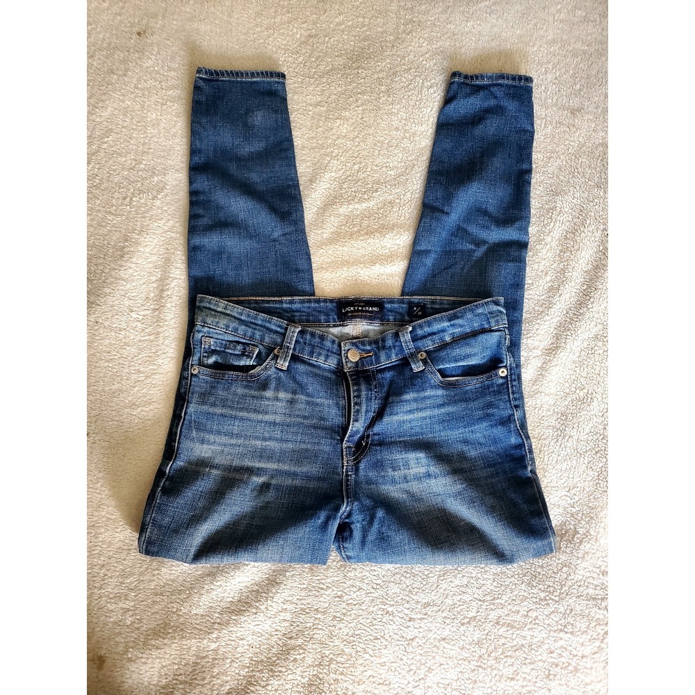 Lucky Brand Jeans Womens 8/29 Ava Skinny Blue Mid Denim Zip Medium Wash